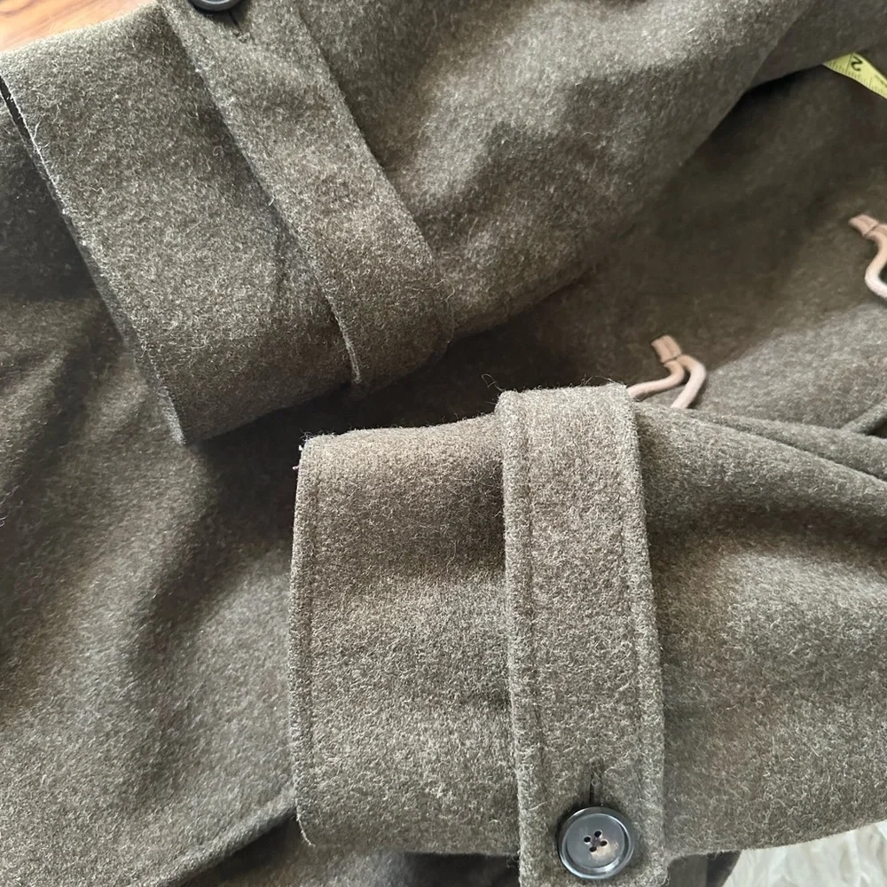 VTG J.Crew Wool Blend Melton Toggle Closure Insulated Long‎ Coat Women's Size S - Picture 5 of 9